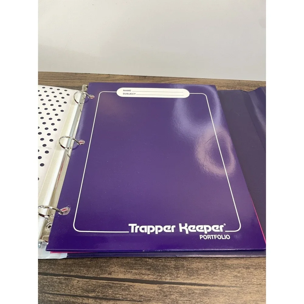Vintage Trapper Keeper With 2 Folders Portfolios Neon Animal Leopard Tiger Print
